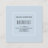 青い灰色、白い三角形とモノグラムモダン スクエア名刺 (裏面)