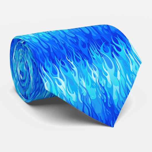 青い炎のパターン – 改造 ネクタイ (ロール)