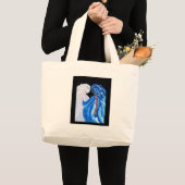 青い炎の女神 ラージトートバッグ (正面(商品))