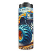 青い炎モンスタートラック砂漠 タンブラー (正面)