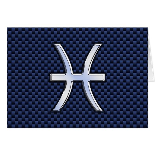 青い炭素繊維〔占星術の〕十二宮図上の魚座プリント (正面横)