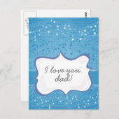 青い点に「パパ大好き！」 ポストカード (正面/裏面)