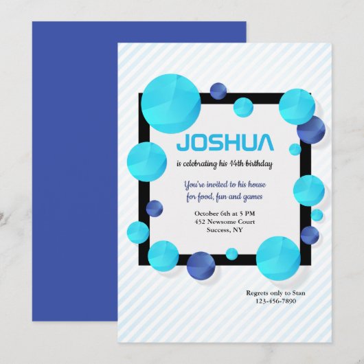 青い点の招待状 招待状 (正面/裏面)