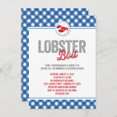 青い点検のロブスターの沸騰年次夏のパーティー 招待状 (正面/裏面)