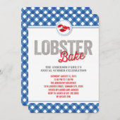 青い点検のロブスターは年次夏のパーティーを焼きます 招待状 (正面/裏面)