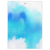 青い点、水彩画の抽象的な手塗り クリップボード (裏面)