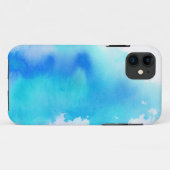 青い点、水彩画の抽象的な手塗り Case-Mate iPhoneケース (裏面(横))
