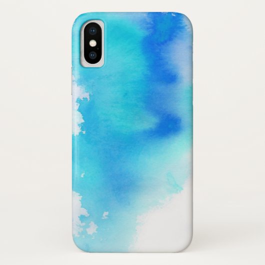 青い点、水彩画の抽象的な手塗り Case-Mate iPhoneケース (裏面)