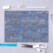 青い煉瓦パターン 薄葉紙 (クラフト)
