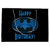 青い煙のバットシンボル ラージペーパーバッグ (裏面)