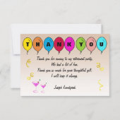 青い煙のパターンとバルーンの除感謝してい去 ノートカード (正面)