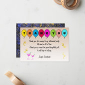 青い煙のパターンとバルーンの除感謝してい去 ノートカード (正面/裏面インサイチュ)