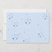 青い熱い気球テディベア赤ちゃんシャワー サンキューカード (裏面)