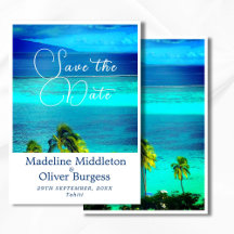 青い熱帯の海でのリゾートウェディングエンゲージメント