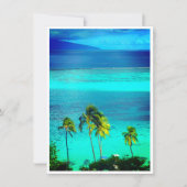 青い熱帯の海でのリゾートウェディング・エンゲージメント セーブザデート (正面)