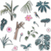 青い熱帯の離れパーム、動物や植物のイリュウ シール (正面)