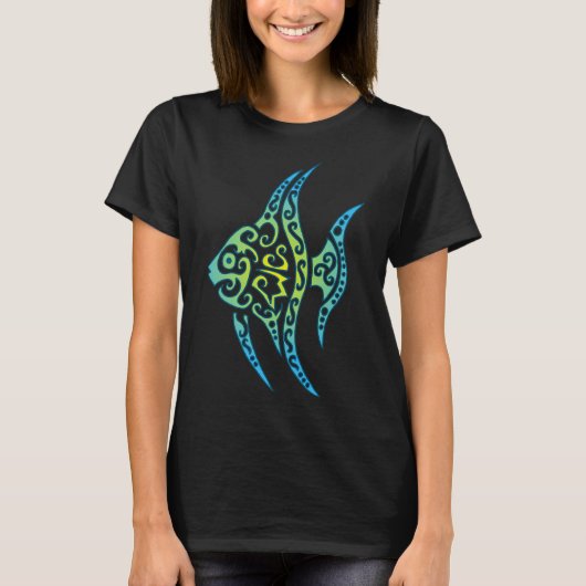青い熱帯の魚 Tシャツ (正面)