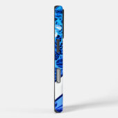 青い熱帯フローラ離れのパームパーソナライズされた名 Case-Mate iPhoneケース (裏面 / 右)