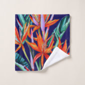 青い熱帯地方のヘリコニア バスタオルセット (ウォッシュタオル)