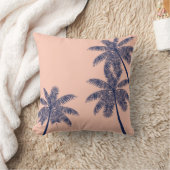 青い熱帯性ヤシの木 クッション (ブランケット)