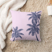 青い熱帯性ヤシの木 クッション (ブランケット)