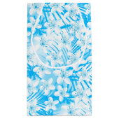 青い熱帯性ヤシの木 スモールペーパーバッグ (裏面)