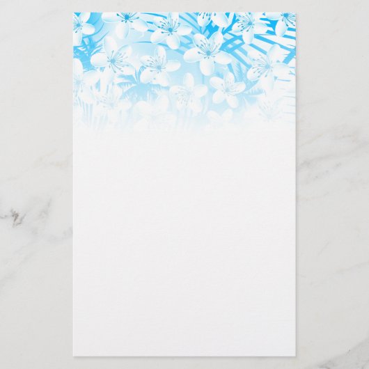 青い熱帯性ヤシの木 便箋 (正面)