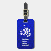 青い熱帯性花 ラゲッジタグ (正面縦)