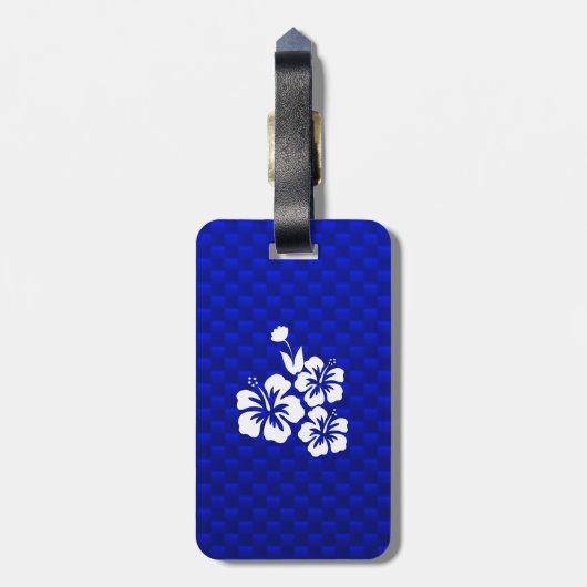 青い熱帯性花 ラゲッジタグ (裏面縦)