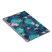 青い熱帯花のガーデンパターン ノートブック (右側)