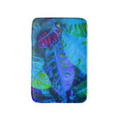 青い熱帯葉 バスマット (正面縦)