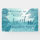 青い熱帯離れ国の輝くsweet sixteen 横断幕 (横)