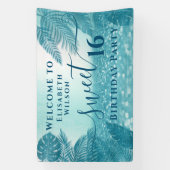 青い熱帯離れ国の輝くsweet sixteen 横断幕 (縦)