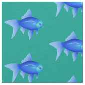 青い熱帯魚の水色 ファブリック (クローズアップ)