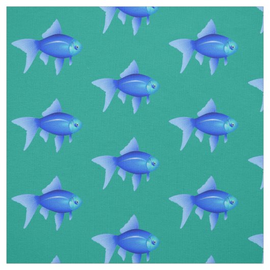 青い熱帯魚の水色 ファブリック (見本)