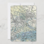 青い熱気の気球の男の子のベビーシャワー招待状 招待状 (裏面)