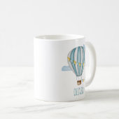青い熱気球の水色 コーヒーマグカップ (正面右)