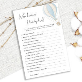 青い熱気球の赤ちゃんシャワーはパパを知最高のっている