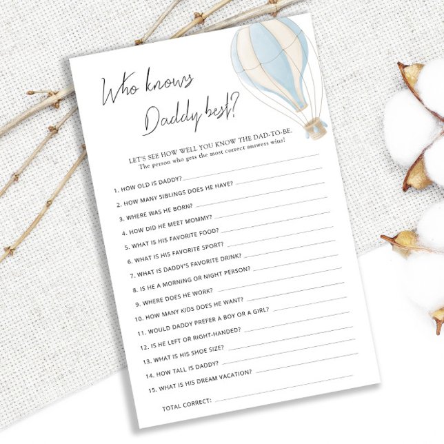 青い熱気球の赤ちゃんシャワーはパパを知最高のっている (クリエイターアップロード済み)