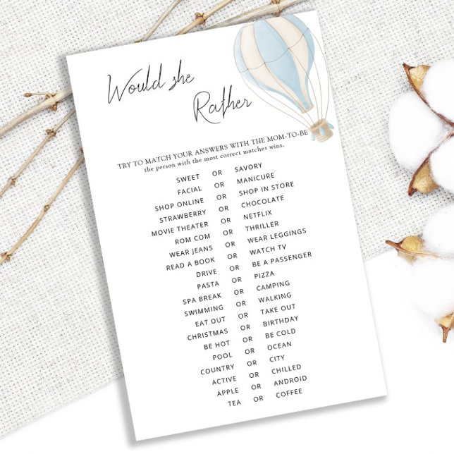 青い熱気球の赤ちゃんシャワー彼女はむしろ彼女だろう (クリエイターアップロード済み)