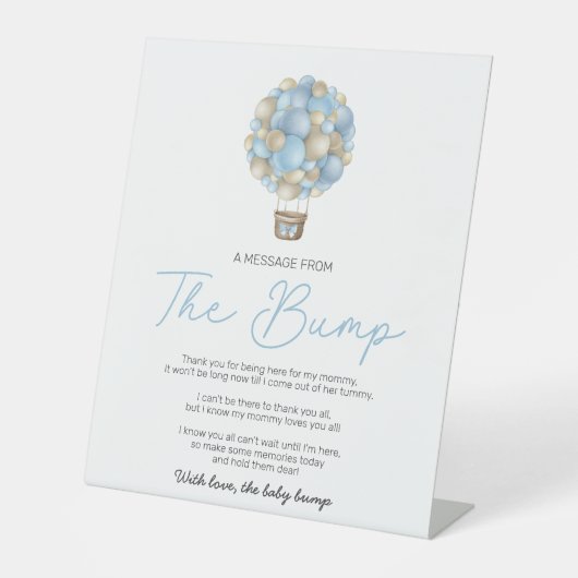 青い熱気球バンプからのメッセージ 台座サイン (正面)