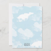 青い熱気球ボーイベビーシャワー 招待状 (裏面)