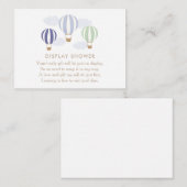 青い熱気球表示シャワー囲い車 エンクロージャーカード (正面/裏面)