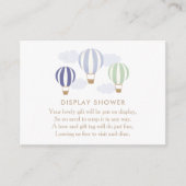 青い熱気球表示シャワー囲い車 エンクロージャーカード (正面)