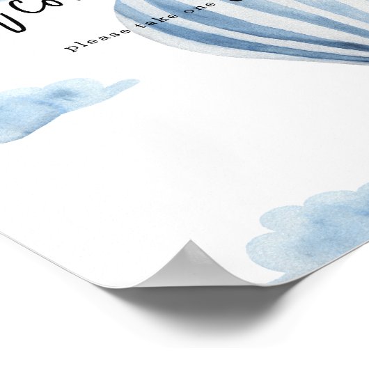 青い熱気球 – ありがとうござ来う ポスター (角)