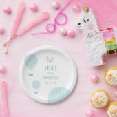 青い熱気球 |ベビーシャワー紙プレート ペーパープレート (パーティー)