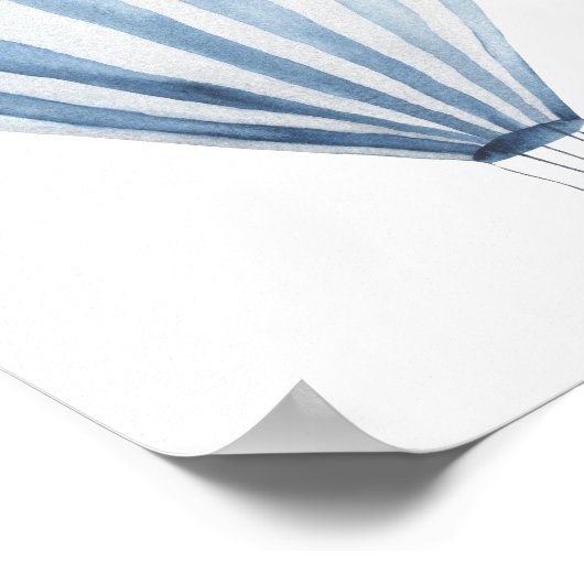 青い熱気球 ポスター (角)