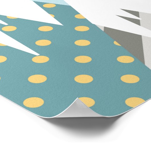 青い熱気球 ポスター (角)