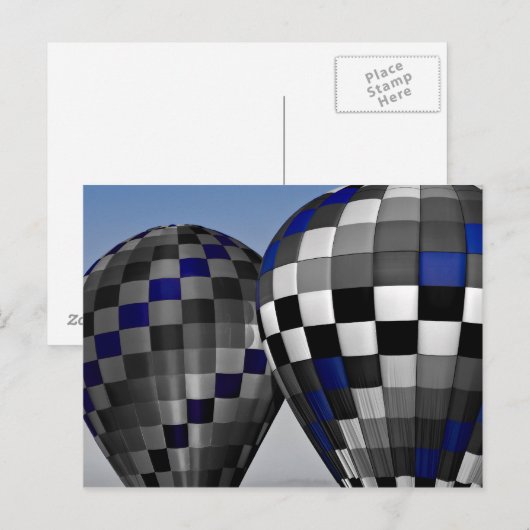 青い熱気球 ポストカード (正面/裏面)