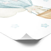 青い熱気球、象、星、男の子子供部屋 フォトプリント            (角)